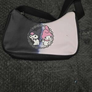 Hot Topic Black and Pink Character Shoulder Bag